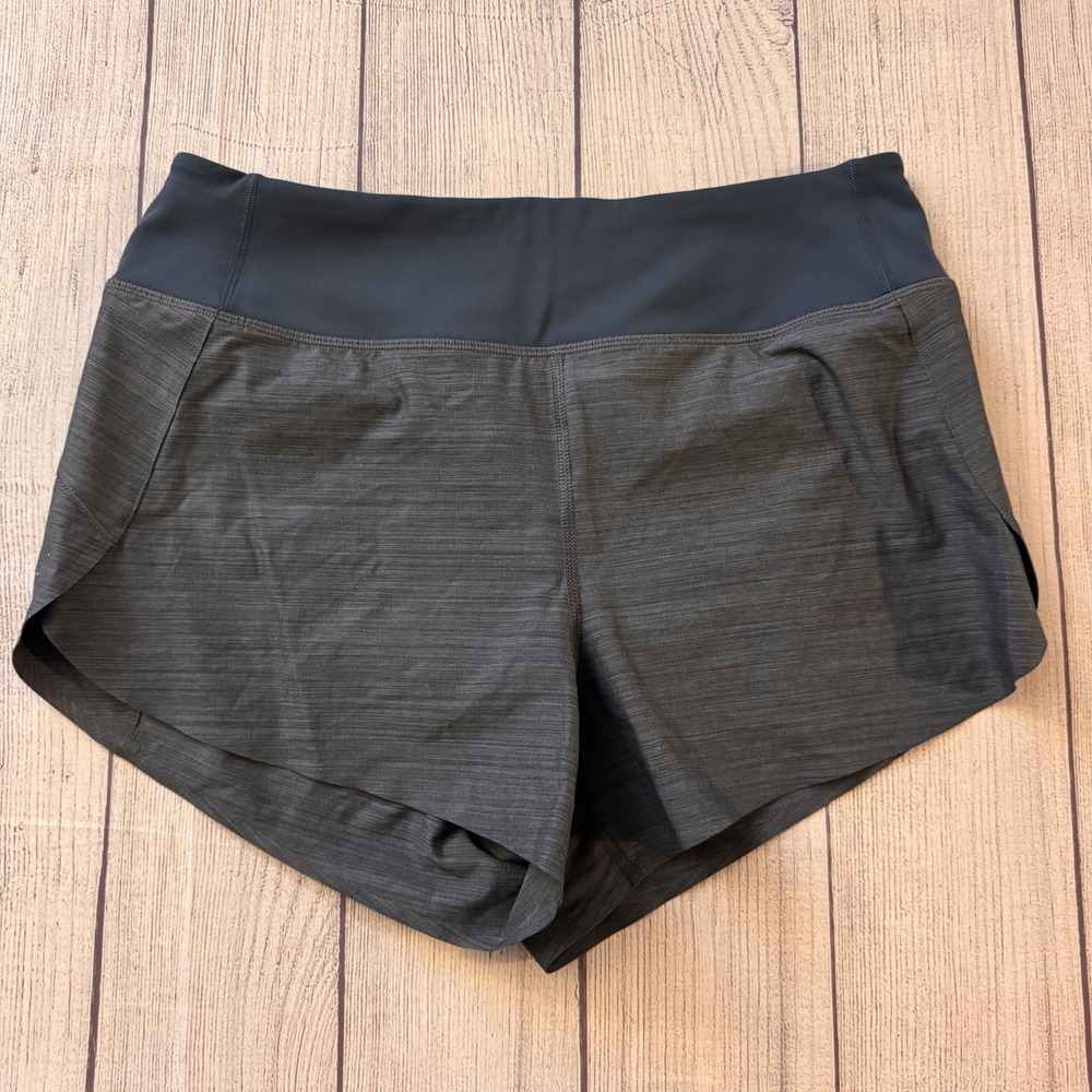 Athleta Run With It Textured Shorts in Heathered Green Blue Womens Size Small
